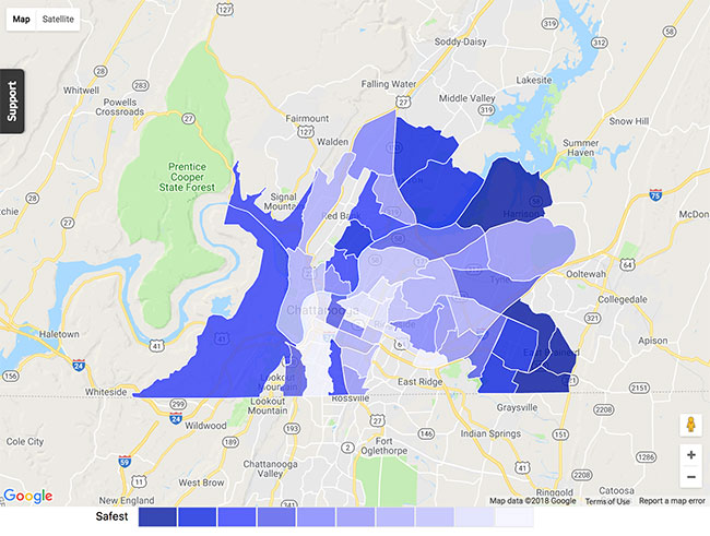 Chattanooga District Map 7606