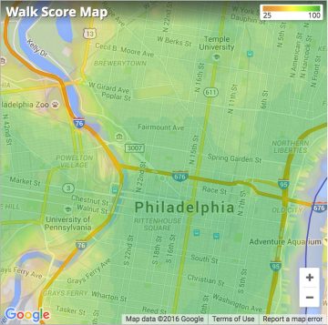 Philadelphia Walk Score Map 360x357 