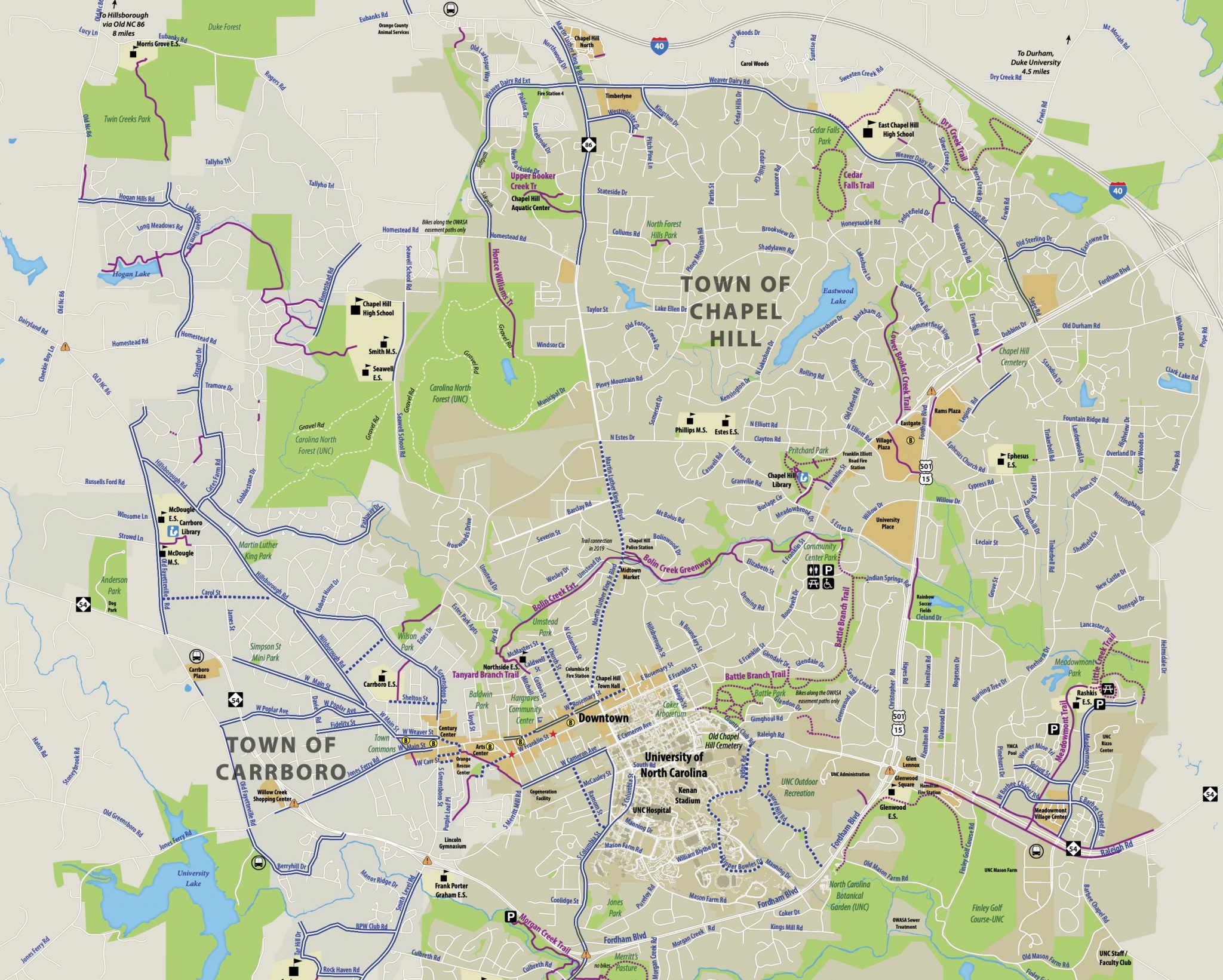 Chapel Hill Nc Bike Map JPEG 2048x1641 