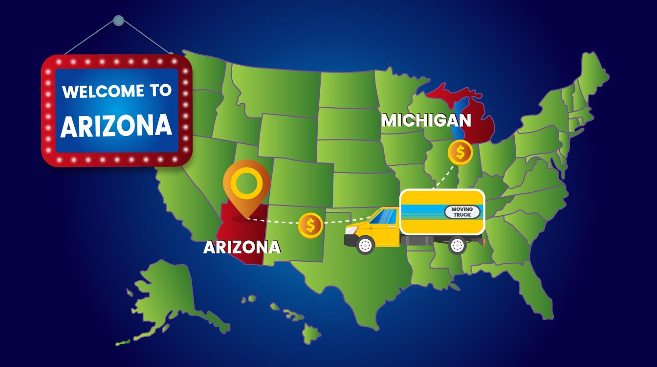 Michigan to Arizona Moving Cost (2022) moveBuddha